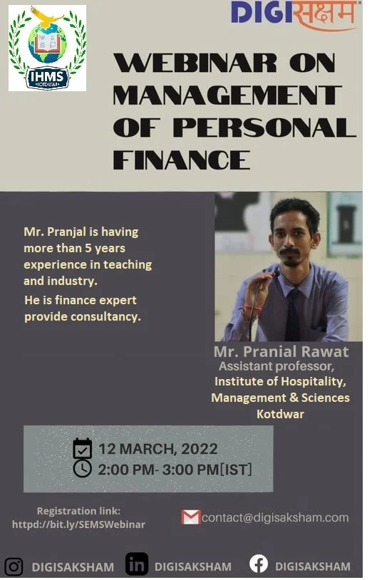 International Webinar on “Management of personal finance”