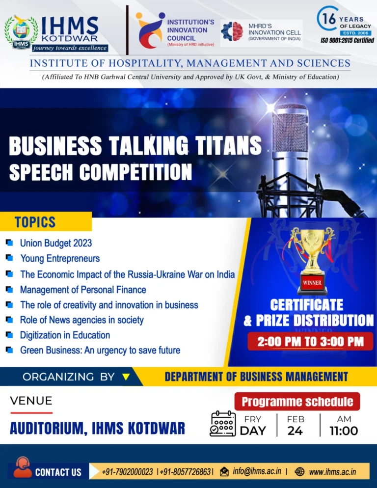 “Business Talking Titans Speech Competition”